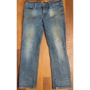 Seven 7 Straight Fit Medium Wash Denim Jeans Mens 30 x 30 Embroidered Stretch